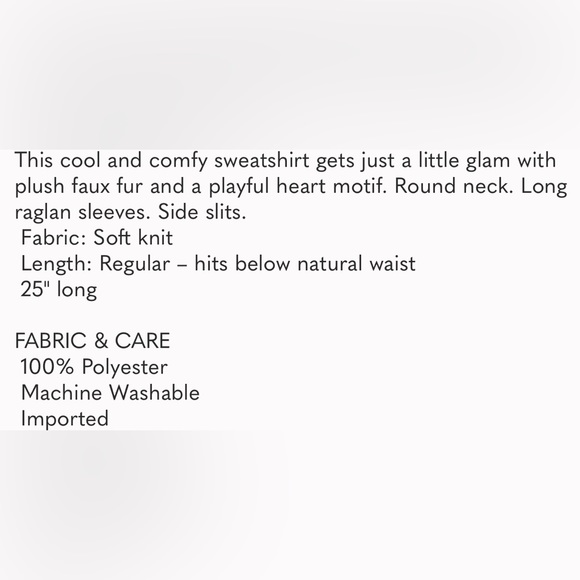 EUC LOFT Heart Velvet Sweatshirt -Blue with White Hearts - Picture 10 of 10